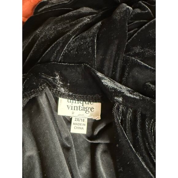 Unique Vintage Black Velvet Bodysuit 2X NWOT - Picture 5 of 5